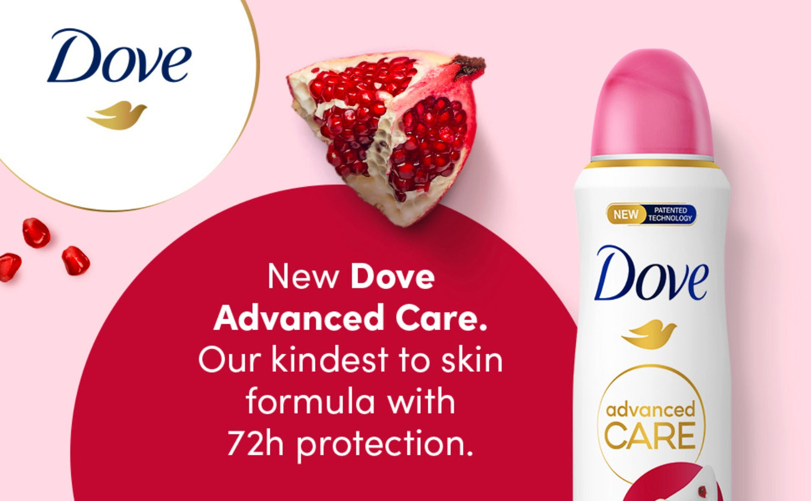 Dove Go Fresh Pomegranate & Lemon Verbena Grass Body Spray 150ml (5oz) x [3 Pack] Deodorant for Women, Long Lasting Fresh Floral Fruity Scent, Quick Dry Invisible Spray, Non-Sticky Lightweight Daily Body Deodorant, Gym Travel Essential