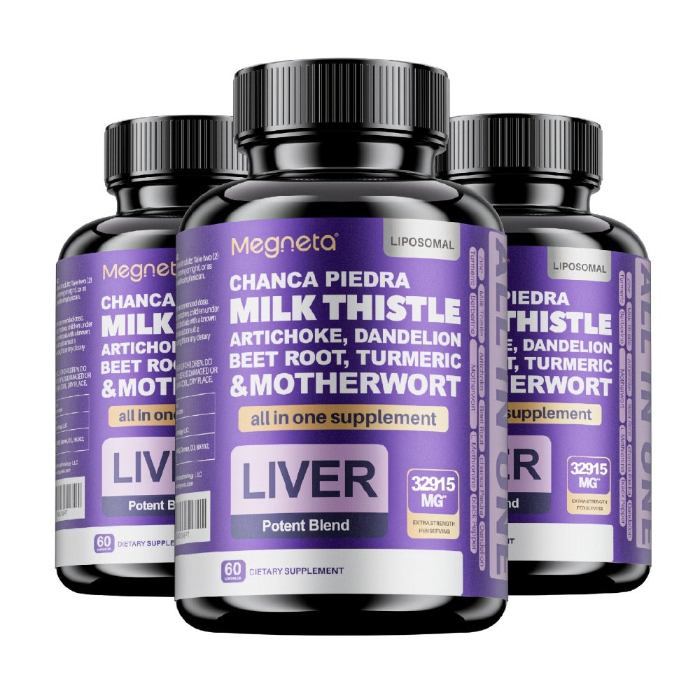 Megenta Liver Wellness | 24, 000MG of Milk Thistle, Turmeric, And Dandelion Root | Herbal Components for | 60 Capsules, 30 Servings
