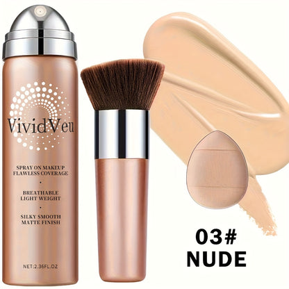 Air Cushion Foundation 2.0 - High Coverage Lightweight Matte Finish, Nourishing Moisturizing Formula, Natural Nude Look, 4 Shades