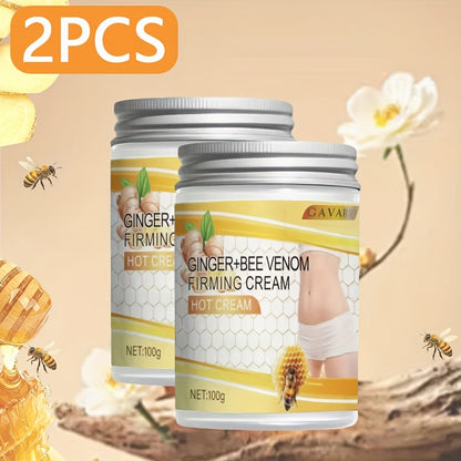 Firming Body Cream with Ginger & Bee Venom - Hydrating Tightening Lotion with Glycerin, Aloe Vera & Vitamin E for Abdomen, Arms, Legs & Waist, All Skin Types
