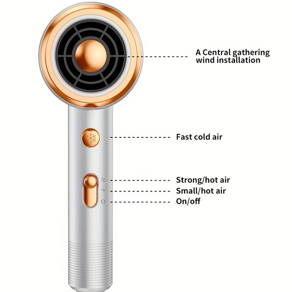 Ionic Hair Dryer 1600W with Diffuser & Concentrator Nozzle 2 Speed 3 Heat Settings ALCI Safety Plug Brushed Motor Portable for Straight Curly Hair Home Travel Salon White Pink Red