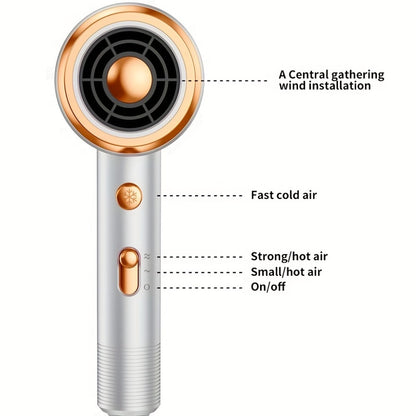 Ionic Hair Dryer 1600W with Diffuser & Concentrator Nozzle 2 Speed 3 Heat Settings ALCI Safety Plug Brushed Motor Portable for Straight Curly Hair Home Travel Salon White Pink Red