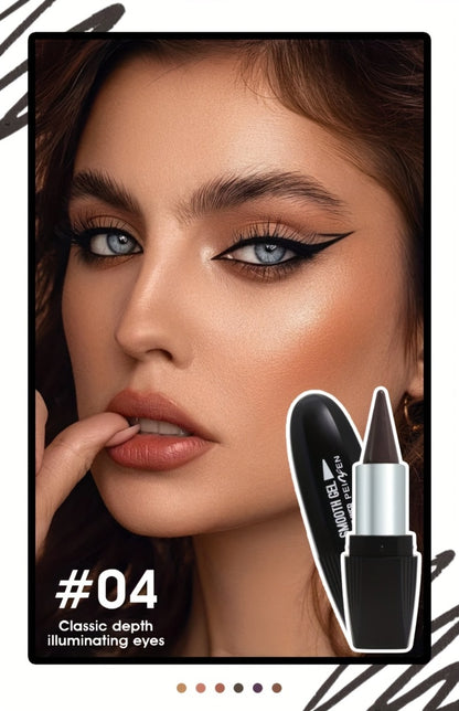 Eyeliner Set 6 Colors - Waterproof Long-Lasting Smudge-Proof Eyeliner Cream, Transfer-Proof Sliding Liner for Eyes & Lips, Black Brown Reddish Brown, Daily & Party Makeup for Women