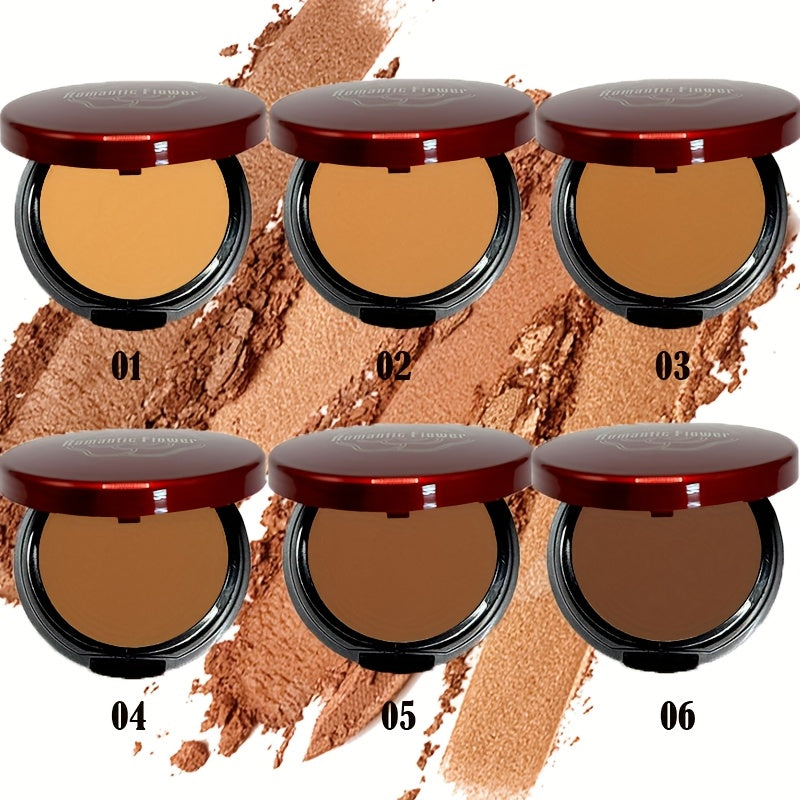 Mother's Day Gift One Pack/Two Packs/6-Shade Matte Contour & Foundation Powder Palette - Light to Dark, Full Coverage, Oil Control, Waterproof & Sweatproof, Includes Blending Puff, Natural Matte Finish