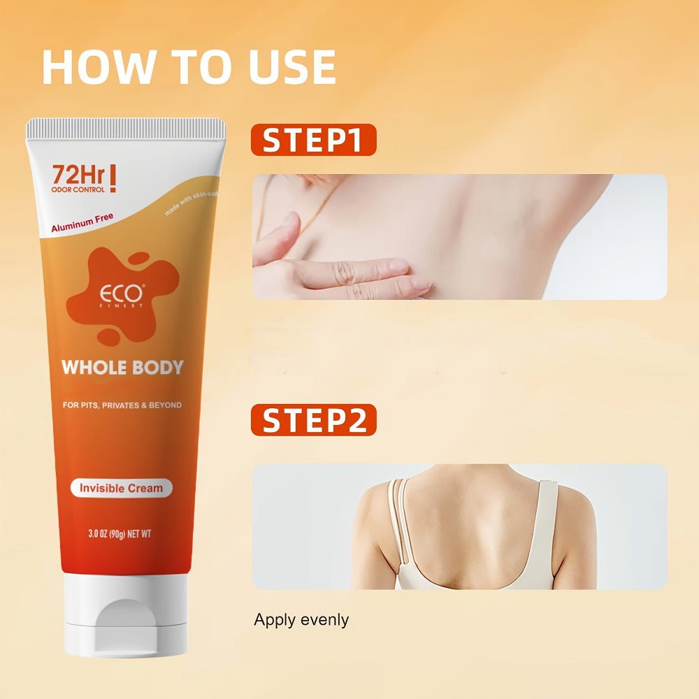 Complete Body Deodorant, Cream Tube, 72 Hours of Odor Protection, Made with Natural Ingredients, Safe for Skin, Scented with Orange And Lavender