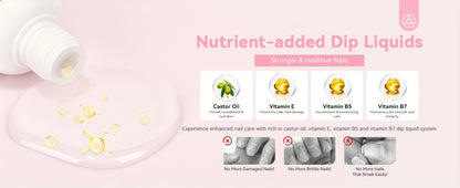 Clear Dip Powder Nail Kit Starter 60g - Transparent Dipping Powder with Base Coat Activator & Top Coat - Professional French Manicure Repair & Nail Art Dip Set