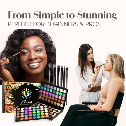 Eyeshadow Palette 120 Colors with 6 Makeup Brushes – Shimmer & Matte Multi-Color Eye Shadow Set for Stage Makeup, Cosplay, Party & Daily Glam Looks