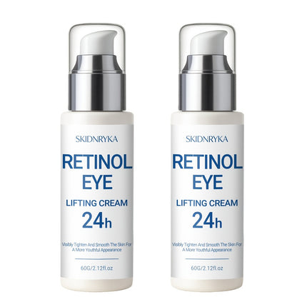Eye Cream for Dark Circles & Puffiness - Firming Hyaluronic Acid Eye Gel with Collagen Retinol Caffeine for Tightening Smoothing & Hydration, Anti-Aging Under Eye Treatment 2 Pcs