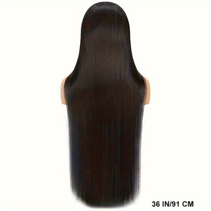 Wear and Go Wig Human Hair 4x4 HD Lace Closure — Glueless, Pre-Plucked, 200% Density, Straight, Pre-Cut Lace, Ready to Wear Wig for Women, Natural Black, 16–36 Inch