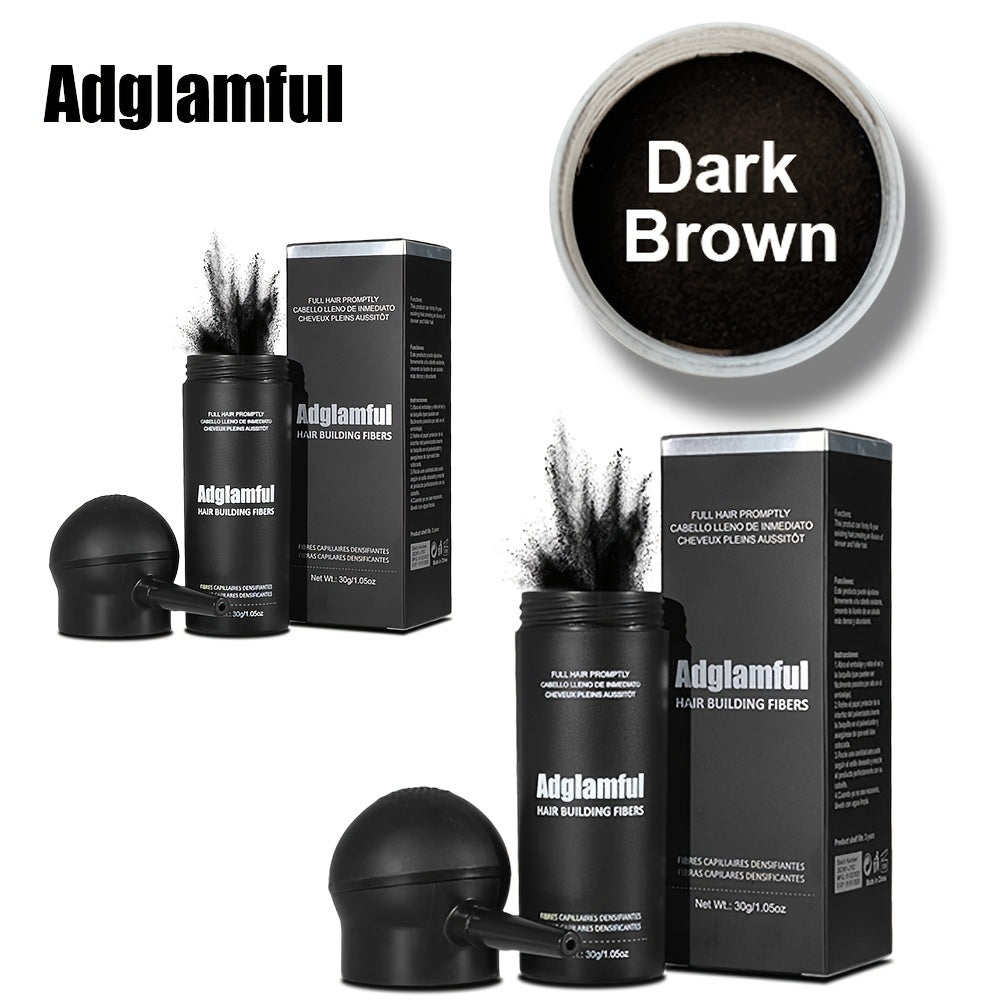Adglamful Hair Volumizing Fibers 30g 2-IN-1 Set, 2pcs, Perfect for Areas with Sparse Hair, Fills In Part Lines And Hairlines, for Men And Women.