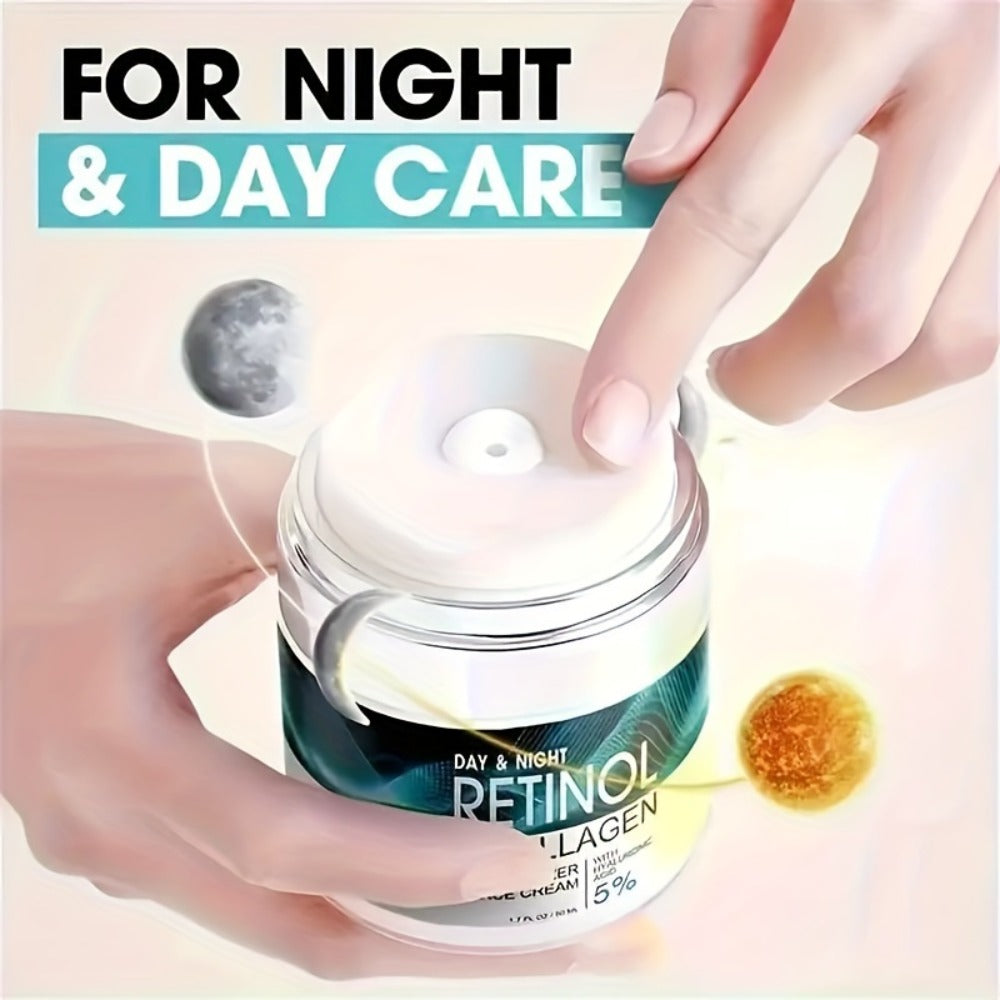 1.69oz Retinol Advanced Moisturizing Cream with Collagen, Hyaluronic Acid, Vitamin C+E for Face, Body, Hands And All Skin Types. Can Be Used Day And Night.