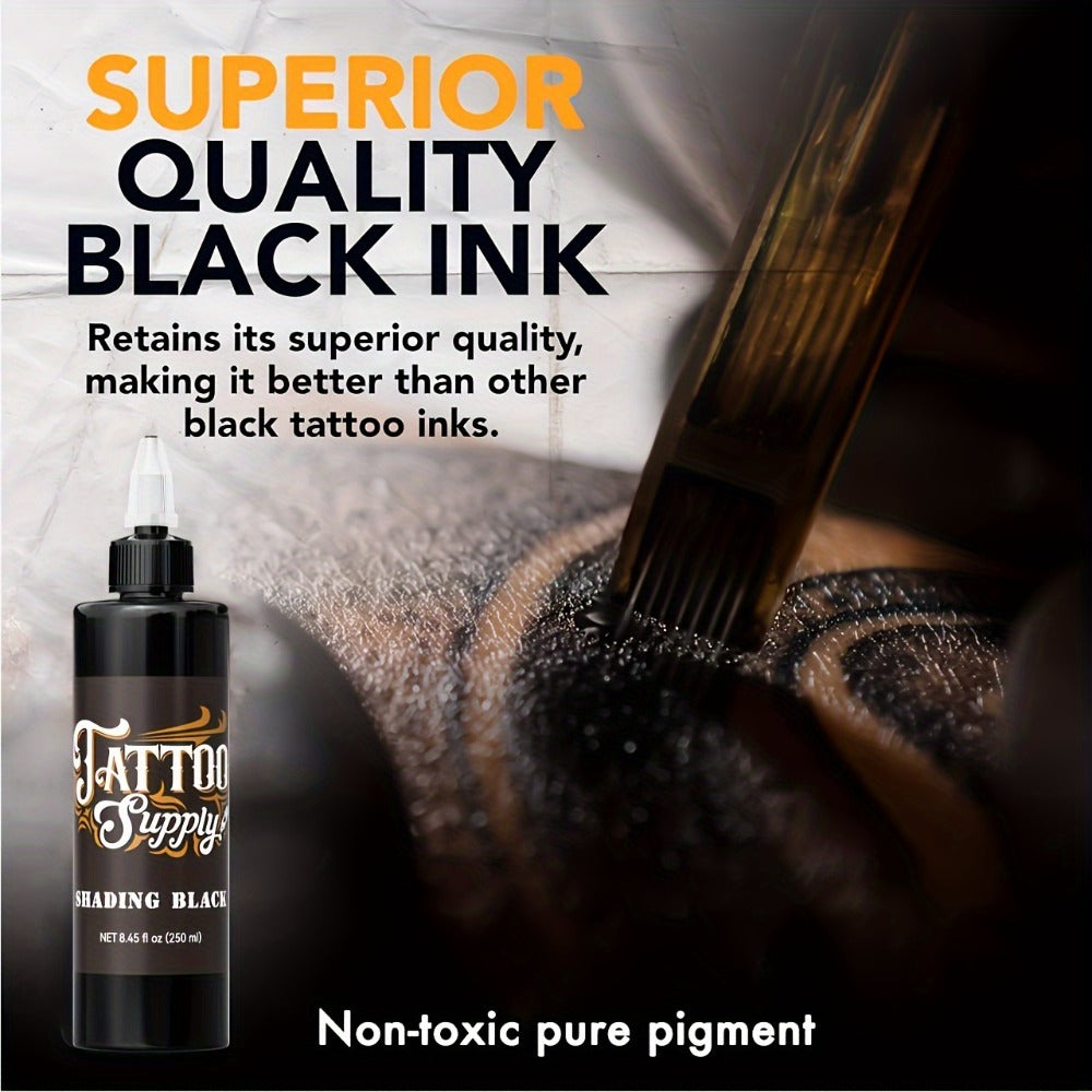 1pc of Neebol Premium Black Tattoo Ink, The Darkest Super Black Ink, Ideal for Outlining, Shading, And Blending. This Premium Shading Solution Offers Vibrant And Bright Results
