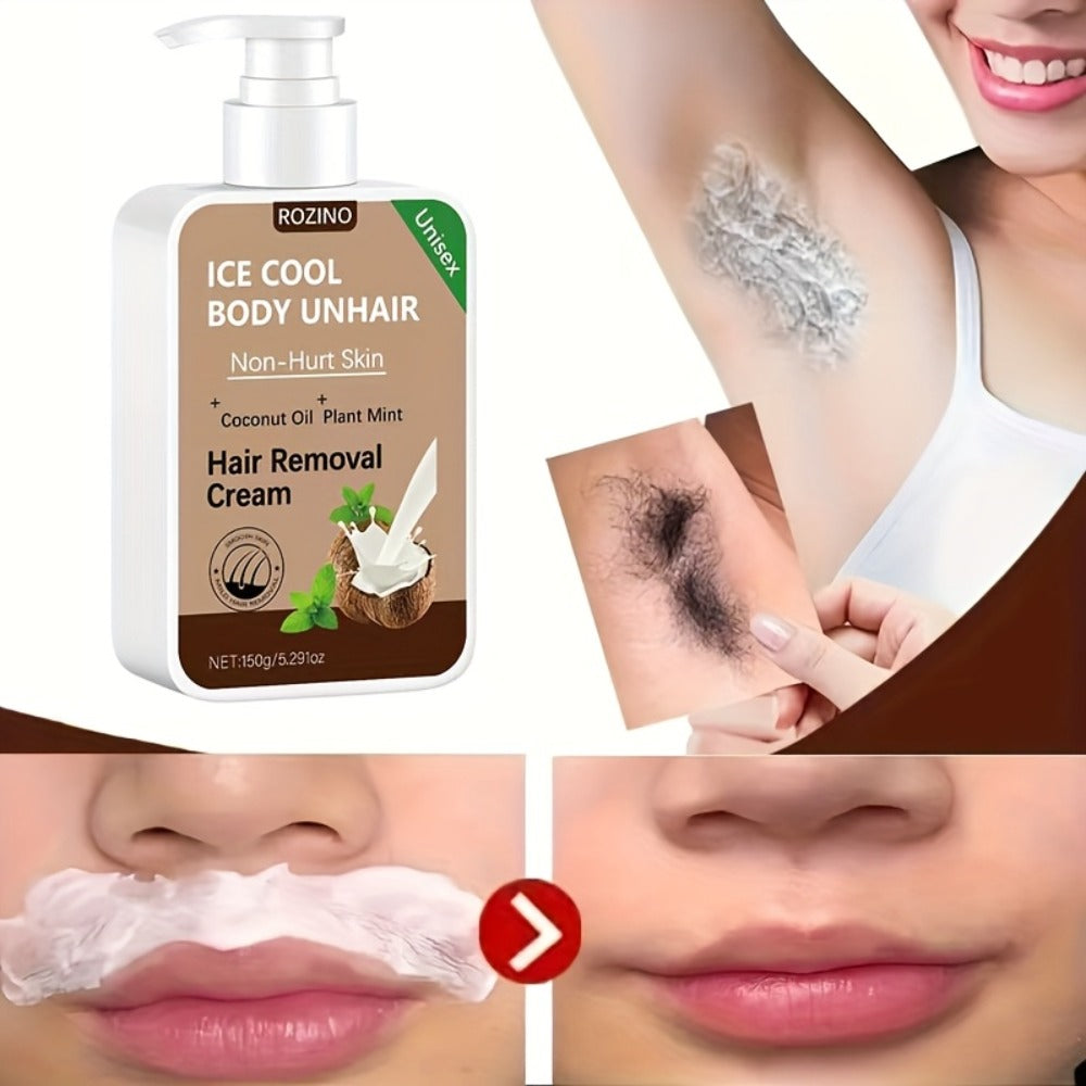One-time Use, Provides 6 Months of Lasting Smoothness, Instant Hair Removal, 150g Coconut Waxing Cream, Gentle and Non-irritating to the Skin, Semi-permanent Hair Removal, Suitable for Facial, Lip, Underarm, Leg, Arm, and Intimate Area Hair Removal
