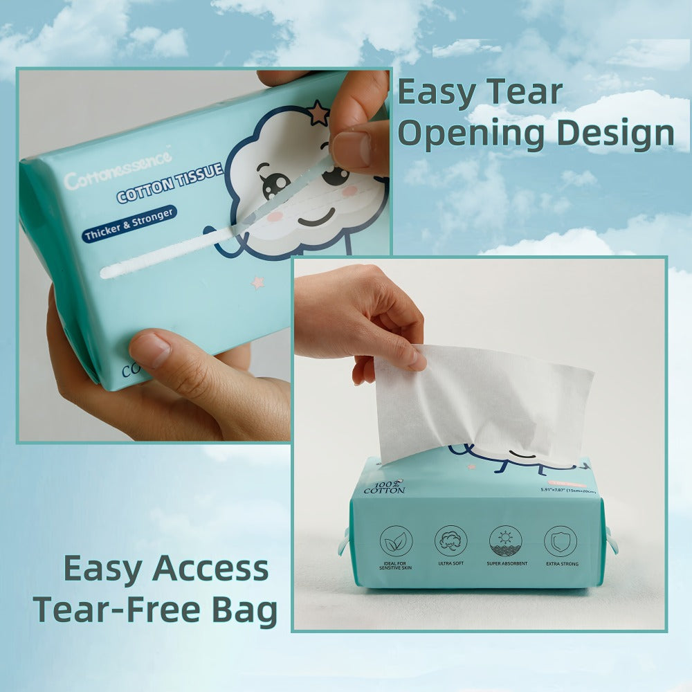 200/400/600 Count Disposable Face Towel, 100% Cotton Tissues Facial Towels, Draw Style Facial Towel Cleansing Towel, Reusable, Soft And Thickened Without Linting, Wet And Dry, Suitable for Facial Care And Makeup Removal.