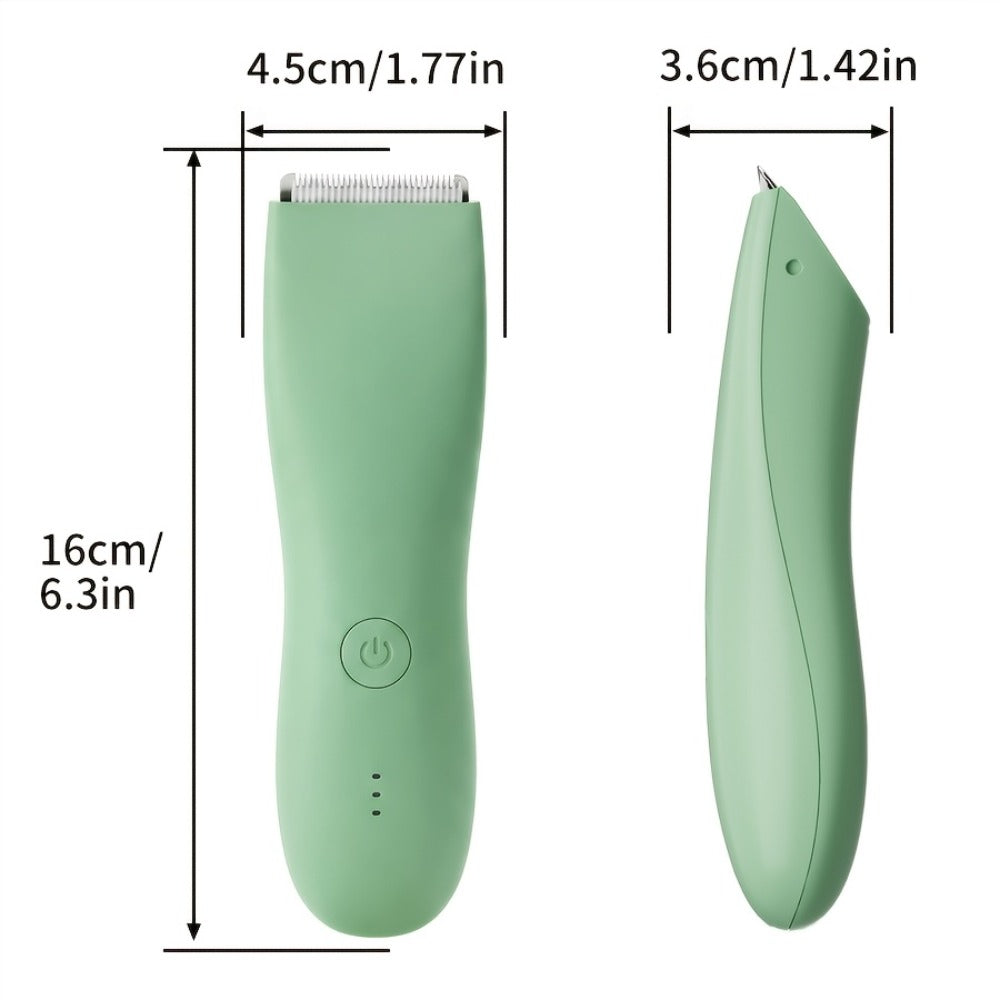 Body Hair Trimmer IPX6 Waterproof Replaceable Ceramic Blades with Limit Comb - Electric Groin Trimmer for Men Bikini Trimmer for Women Manscaping Groomer Black Green Purple Pink