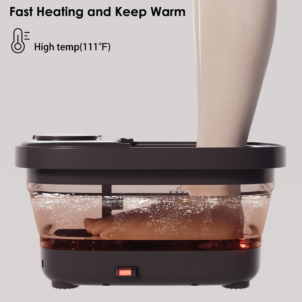 Remote Temperature Control Collapsible Foot Spa. Foot Bath with Heat, Bubble And Massager, Foot Spa Tub with 3 Pedicure Attachments, Foot Soak Tub with Handle. Best Gift for Women Or Mon. Best Mothers Day Gifts
