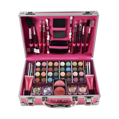 Makeup Set 56pcs Professional Full Face Kit Eyeshadow Lipstick Blush Lip Gloss Eyebrow Pencil Glitter Powder Brushes for Beginners Wedding Stage Holiday Gift