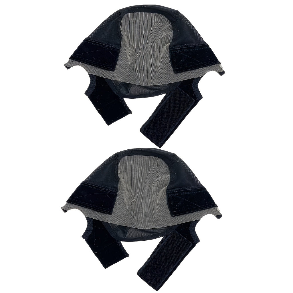 2pcs Glueless Wig Caps Suitable for Lace Front Wigs - Transparent Wide Lace Non-Slip Cap with Grip Band, Brown/Black/Nude Full Coverage Wig Holders for, Compatible for Wig Glue Application (No Glue Required)