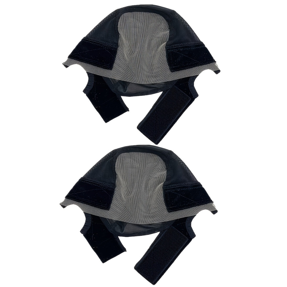 2pcs Glueless Wig Caps Suitable for Lace Front Wigs - Transparent Wide Lace Non-Slip Cap with Grip Band, Brown/Black/Nude Full Coverage Wig Holders for, Compatible for Wig Glue Application (No Glue Required)