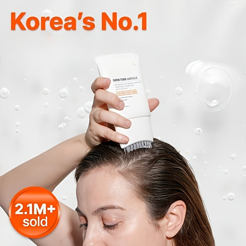 Hair Care Essence Liquid, Containing Heart Leaf Exocrine Complex, Built-in Accurate Scalp Massage Brush, No Spice Formula, Specially Designed for Dry, Itchy and Sensitive Scalp, Makes Fine Hair More Plump, Light and Fast Absorption, Dry and Wet Dual