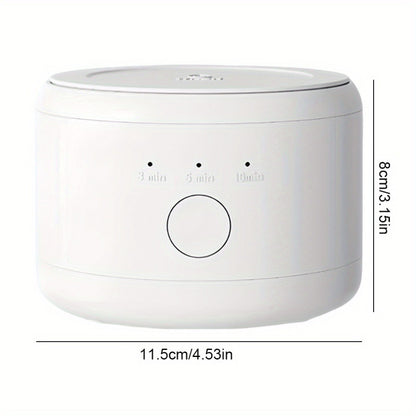 Ultrasonic Denture Cleaner Machine Electric Jewelry Glasses Cleaning Device - One-Touch USB Rechargeable 3 Speeds Auto Timer 180ml Tank Portable