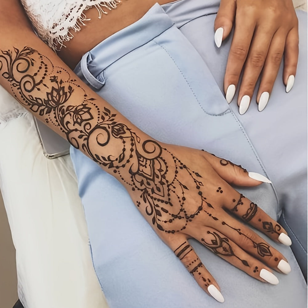 Set of 8 Temporary Tattoo Stencils Featuring Vintage Ramadan Designs, Perfect for Brides, Valentine'S Day, New Year Celebrations, And Body Art