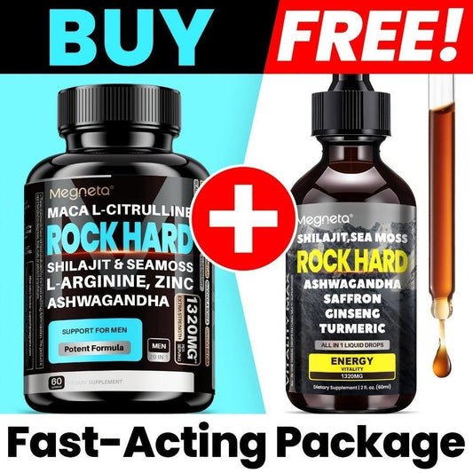 [Dual Power Rock Hard]Maca PILLS with Free Shilajit Drops|Premium Formula with Maca, Shilajit, Ashwagandha, Sea Moss, Elderberry, Ginger &Saffron |All In 1 Supplements|Unleash the Beast, Plant-Based, Men's Health, Adaptogenic|1 Month Supply