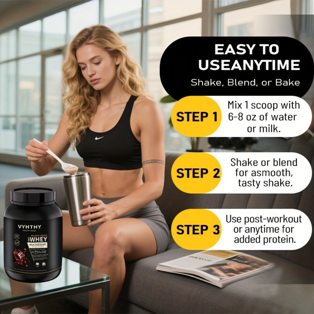VYHTHY Whey Protein Powder, Premium Milk Protein Powder, Isolated And Hydrolyzed Blend, Suitable for Sports Nutrition And Daily Use, Contains Bcaas, Low in Carbohydrates, Available in Strawberry, Blueberry, Vanilla