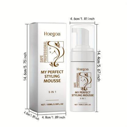 Hair Styling Mousse Mint Extract & Hyaluronic Acid Long-Lasting Hold Moisturizing Mild Formula All-Day Style for Women 100ml 3.38 fl oz Gift for Her