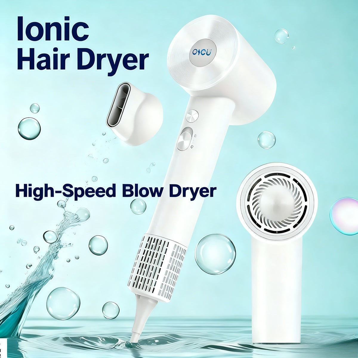 High-Speed Ionic Hair Dryer 110,000 RPM Brushless Motor — 500 Million Negative Ions, Ultra-Lightweight & Quiet Blow Dryer for Women, Smart Temp Control, Travel & Home