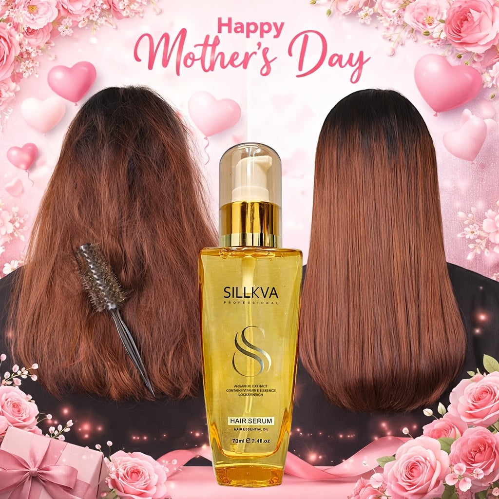 SILLKVA Extra Strength Argan Oil - Deep Moisturizing Serum For Dry, Frizzy, Damaged & Coarse Hair, Contains Vitamin E Essence, Paraben & Sulfate-Free Happy Mother'S Day