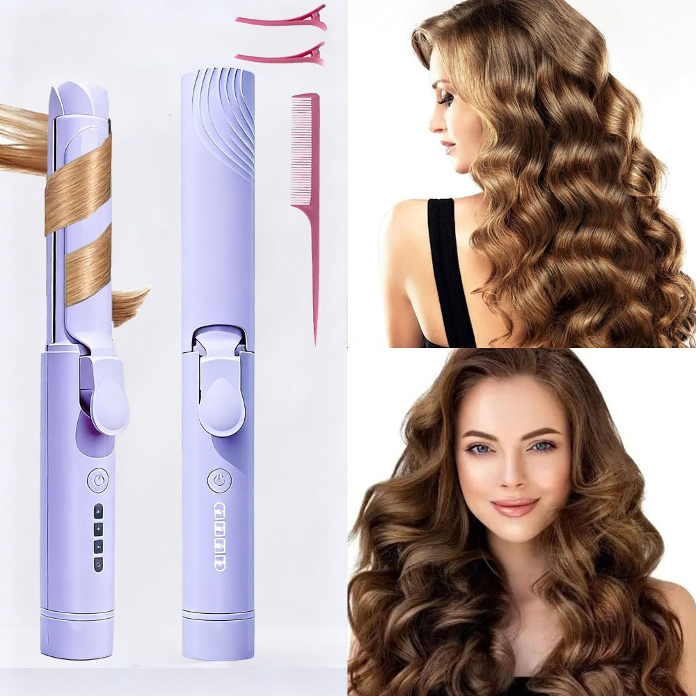 Portable Mini Cordless Curling Iron for Curling And Straightening, Ceramic Mini Hair Curler with 4 Adjustable Temperature, USB Rechargeable for Travel, Fashion Styling Tools, Mother'S Day Birthday Christmas Gift