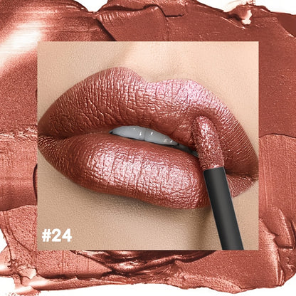 Metallic Lip Gloss High Gloss Long-Lasting Non-Stick Lip Plumper Glossy Lipstick for Women Portable Party Date Daily Makeup Gift 11 Shades