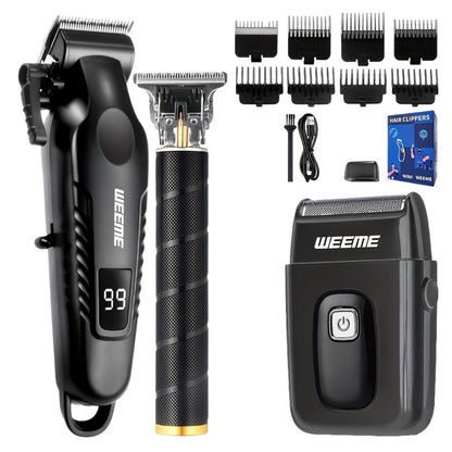 Men's Grooming Kit 3-in-1 Hair Clipper Trimmer Shaver Set USB Rechargeable Cordless Electric Hair Cutting Kit for Men Home Barber Gift for Boyfriend Father