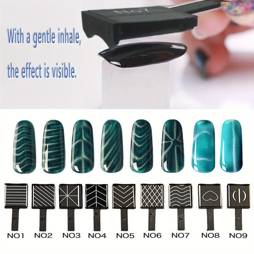14pcs Cat Eye Magnet Nails UV Gel Polish Magnet Pen Nail Art Pen Tools