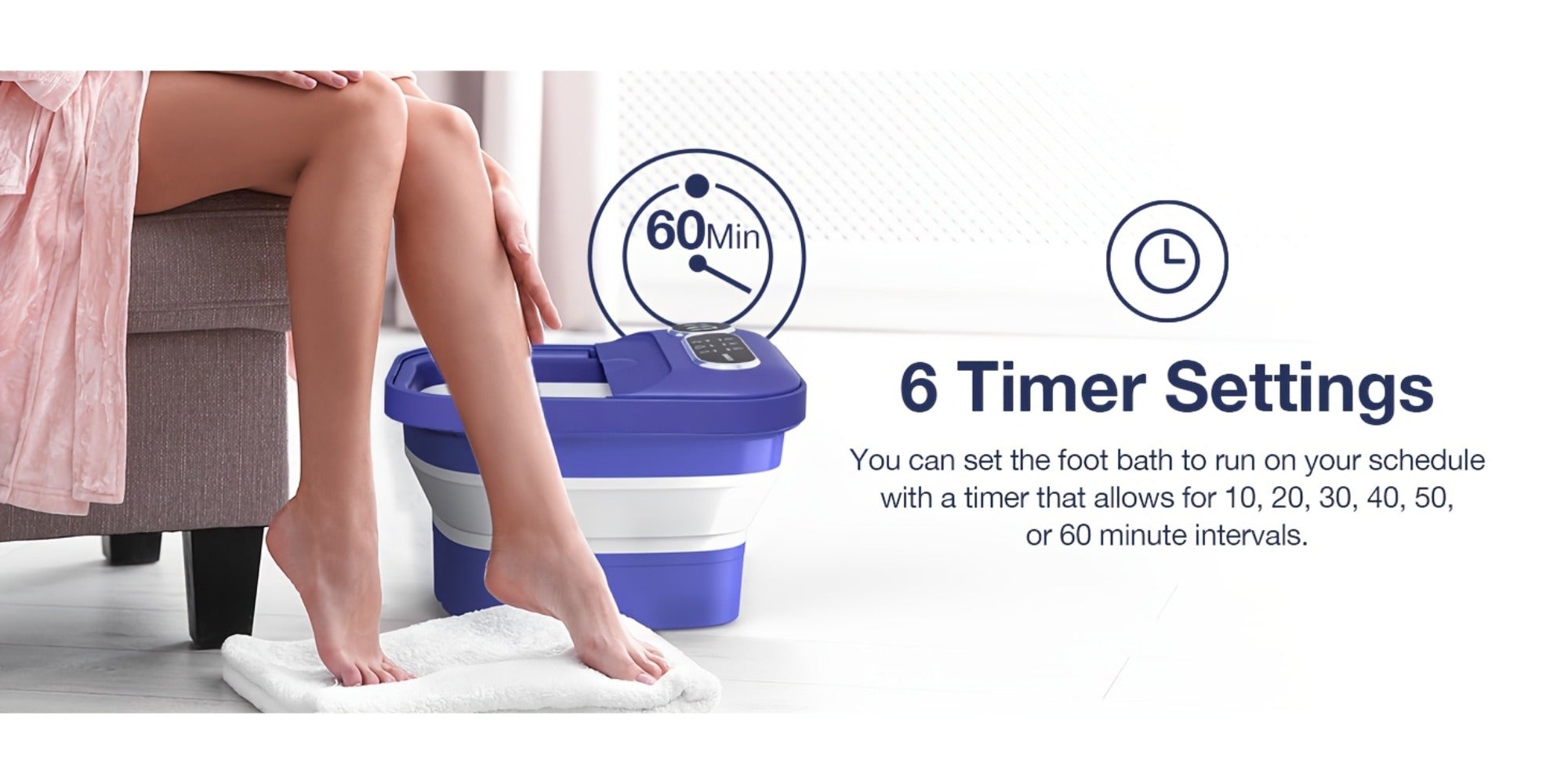 Collapsible Foot Spa And Massager With Heater And Temperature Control, Foot Bath Bowl With Bubbles, Six Massage Rollers, Vibration And Red Light, Foot Soak. Best Mothers Day Gifts