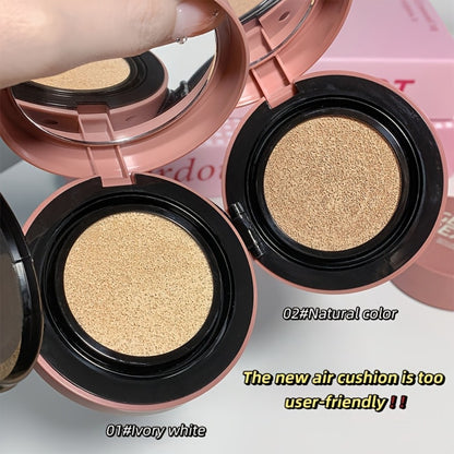 Cushion BB Foundation Cream with Replacement Core - Waterproof Oil Control Invisible Pore Coverage, Moisturizing Lightweight Formula, Buildable Natural Finish for All Skin Types, Ivory White