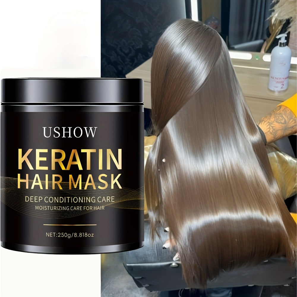 250G U Show Keratin Hair Mask - Deep Conditioning And Moisturizing for Dry Damaged Hair, Softens And Strengthens with Keratin And Collagen, Anti-Breakage And Split Ends, 8.8Oz, Hair Care, Sleek Packaging, Highquality Ingredients
