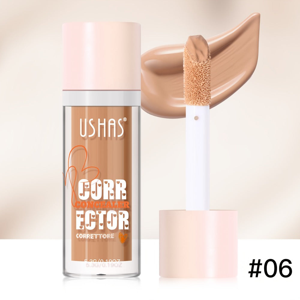 USHAS Liquid Concealer - 12 Shade Range, Full-Coverage Waterproof & Buildable Coverage, Self-Applying Applicator Brush Tip, Long-Lasting Non-Cakey Formula for Sensitive/Combination/Oily Beige - Instantly Cover Dark Circles,, Blemishes
