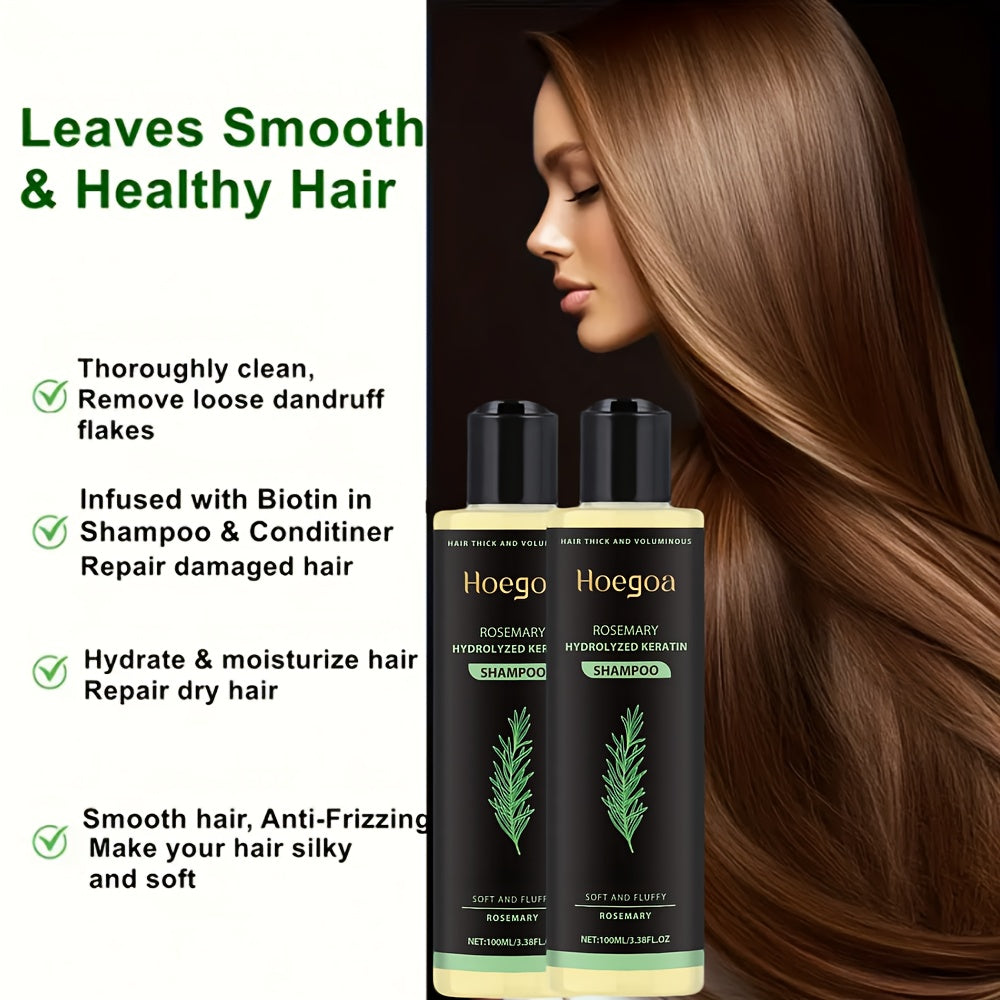 Festival Special Offer: 2pcs, Rosemary Shampoo, Containing Rosemary Extract, Vitamin C, Vitamin E, Keratin, For Cleansing And Moisturizing, Making Hair Smooth And Shiny, Strengthen Hair. Holiday Hair Care Gifts