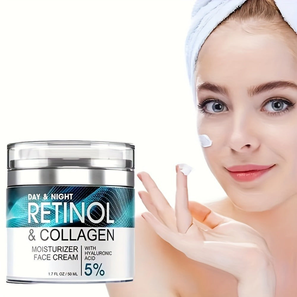 1.69oz Retinol Advanced Moisturizing Cream with Collagen, Hyaluronic Acid, Vitamin C+E for Face, Body, Hands And All Skin Types. Can Be Used Day And Night.