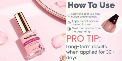 4-in-1 Nail Protein Hardener 2 Pack Natural Nail Strengthener for Weak Splitting Brittle Nails Extra Strong Fast Drying Long Lasting Nail Growth Polish Treatment for Fingernails Women Men