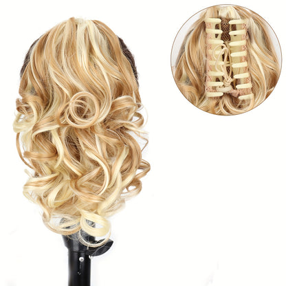 Claw Clip Ponytail Extension 8 Inch Heat Resistant Synthetic Hair for Women Multi Color Dark Gray Black Brown Golden Khaki Daily Casual Halloween