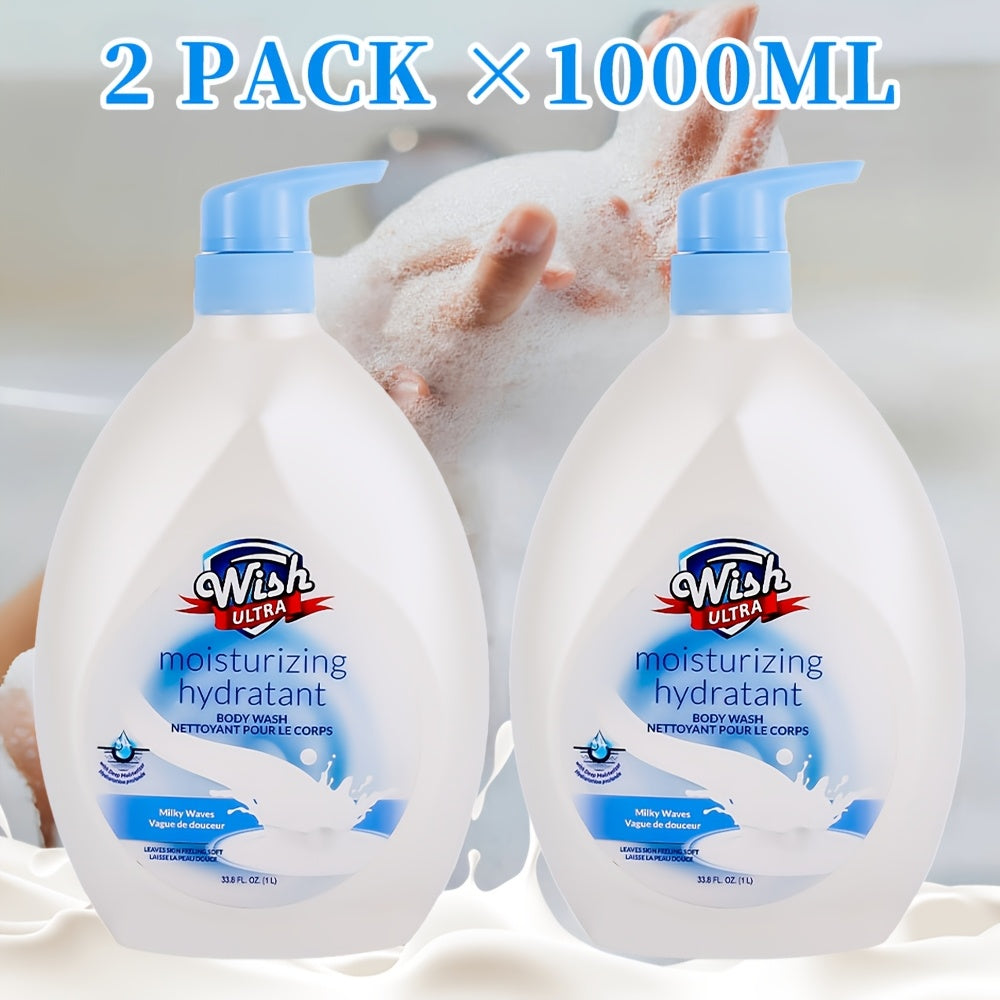 Moisturizing Body Wash 2-Pack 33.8 fl oz — Long-Lasting Scent, Deep Cleansing Shower Gel for Men & Women, All Skin Types, Available in Cucumber, Milky, Mango & Peach Fragrances