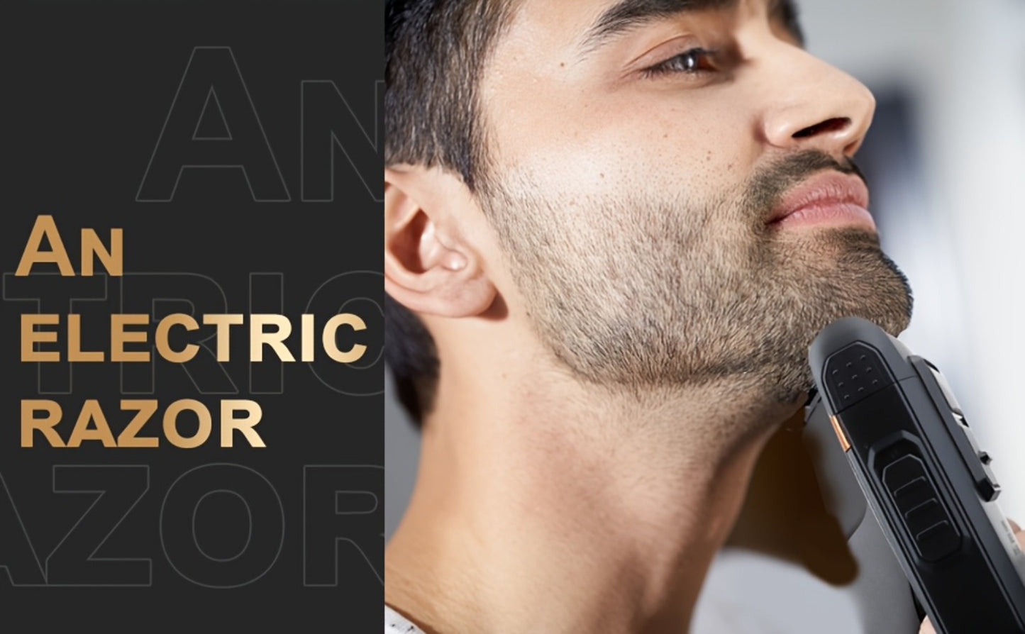Electric Hair Clipper Set for Men LQT USB Charging 2000mAh with Engraving Scissors Metal Digital Display - 2 or 3 Piece Barber Kit for Home & Salon Bronze Gift