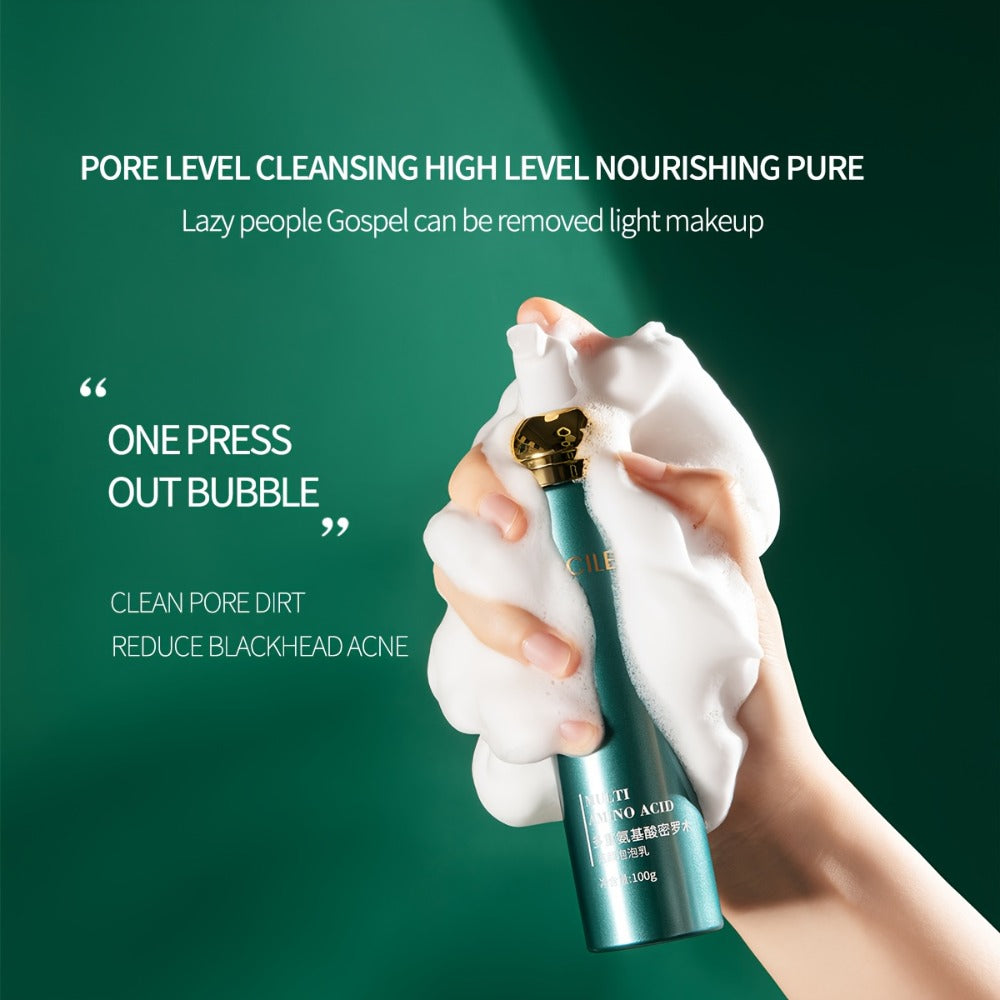 MERCILEN Amino Acid Cleansing Bubble Facial Cleanser - Gentle Non-Irritating Rose Water Acid Formula Deep Cleansing Bubble Mousse the Bubbles Are Fine and Dense Not Tight Deep Light Beige Care Suitable for All Light Beige Types, Daily Travelskincare
