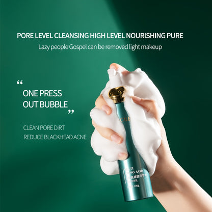Amino Acid Bubble Facial Cleanser Rose Water Deep Cleansing Mousse 100g - Gentle Non-Irritating Fine Dense Foam Face Wash for All Skin Types Daily Travel Skincare