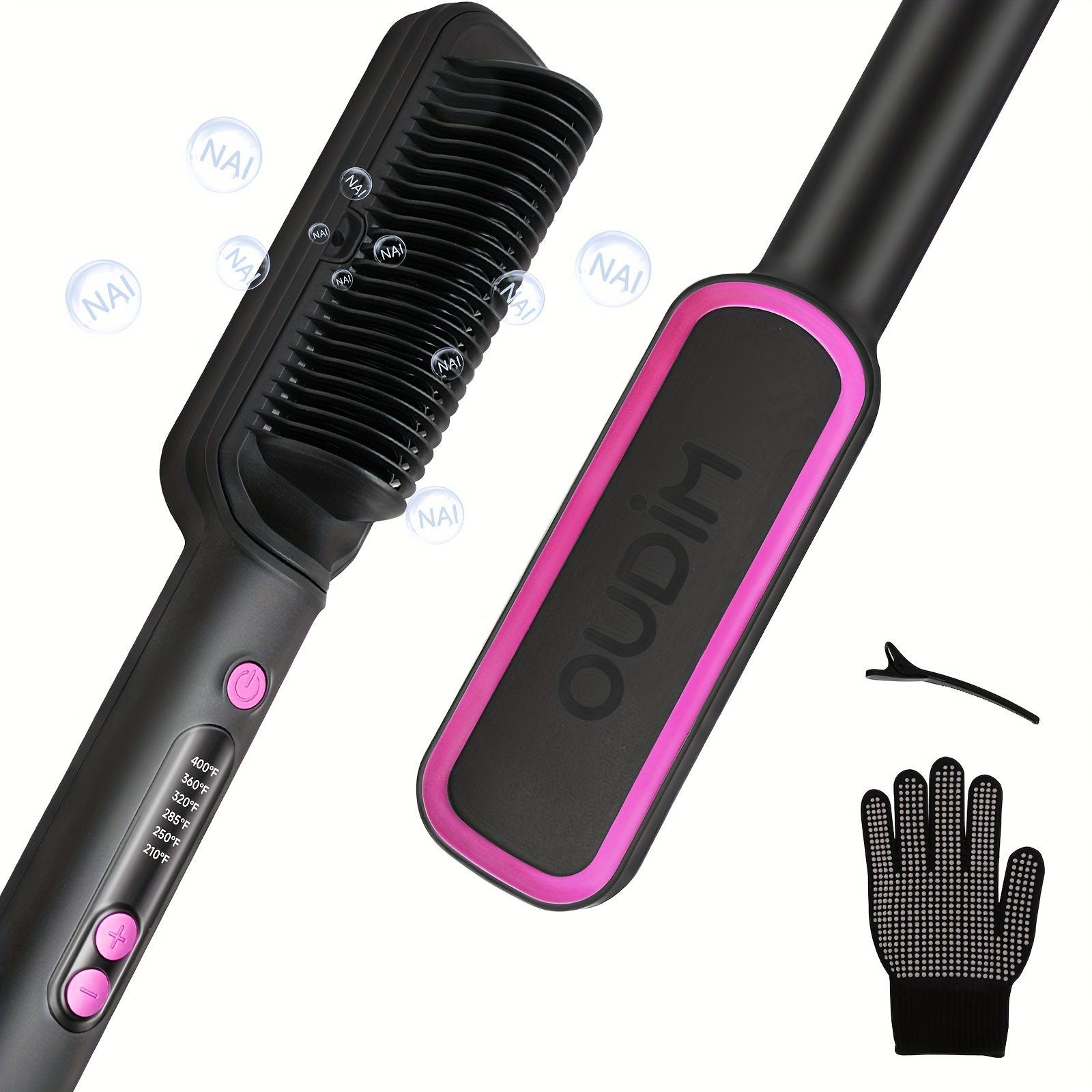 Hair Straightener Brush, Ionic Hair Straightening Brush Flat Iron For Women, Anti-Scald Straightening Comb For Home Salon, Precise Temperature Control, Auto Shuts Off, Holiday Essentials, Gifts For Mother'S Day, Girl Stuff, Wow Hair Products