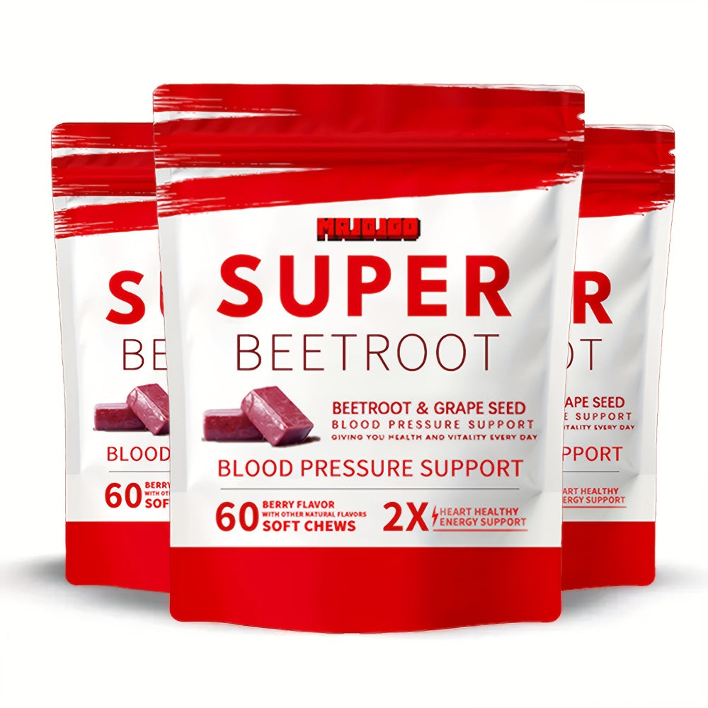 Beetroot Chewable Gummies, Beetroot Powder Containing Beetroot Formula, Beetroot Supplements Rich In Vitamins, Minerals, And Antioxidants, Pomegranate Berry Flavor, 60g Gummies