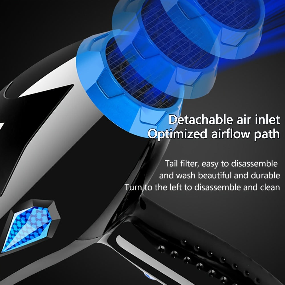 Professional Hair Dryer Set with Accessories - Brushless Motor Blow Dryer Kit with Concentrator Nozzle Comb Clip 2 Modes 3 Speeds for Home Travel Salon Black White Blue Green